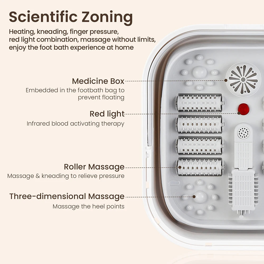 Portable Thermostatic Foot Massage Tub Foldable Foot Bath For Home Use