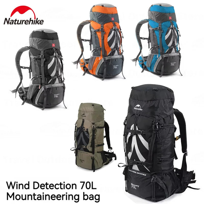 Naturehike Expandable Hiking Backpack With Rain Cover And Weatherproof Construction