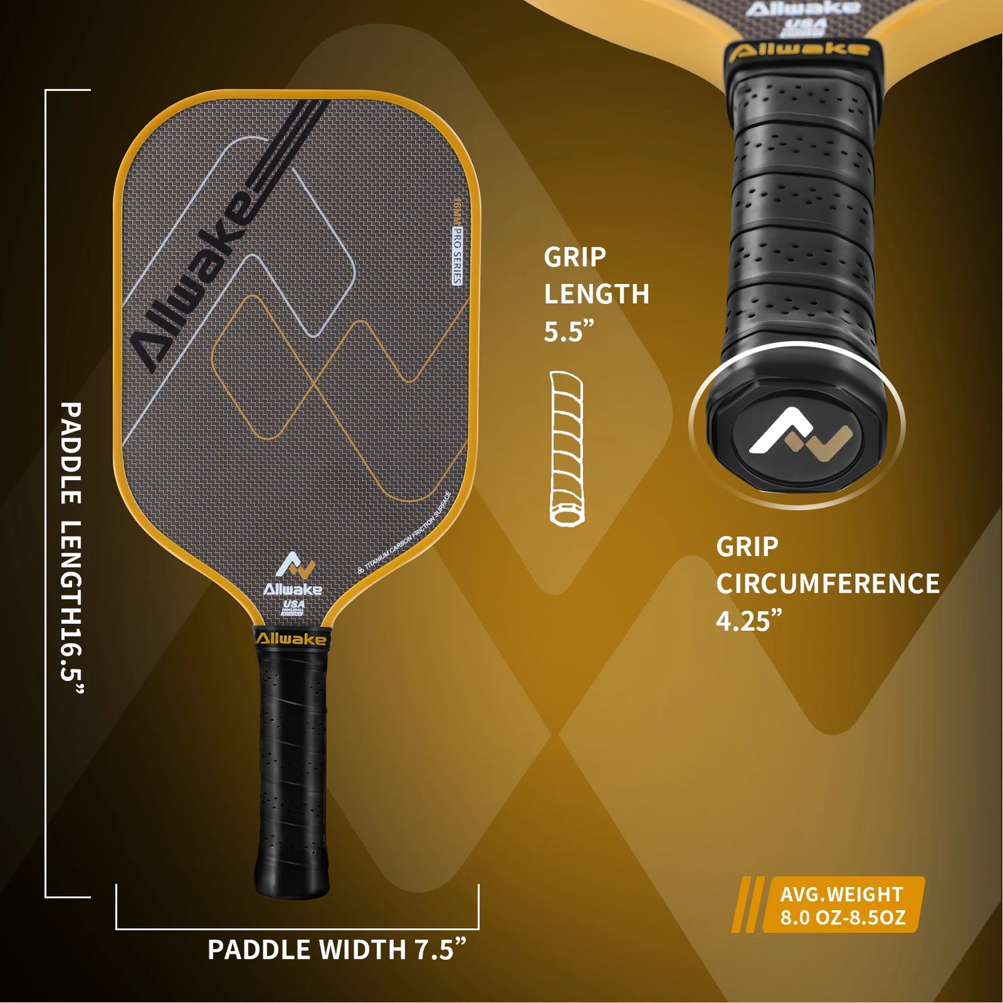 Allwake Carbon Fiber Pickleball Paddle