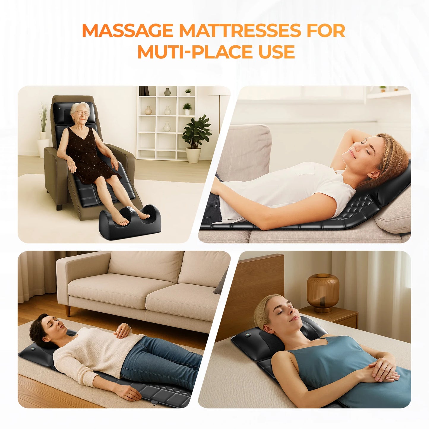 HOMEMASSA Shiatsu Massage Mat With Heat And 9 Intensity Levels