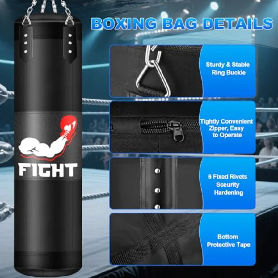 Punching Bag Set For Adults With Heavy Boxing Bag And Gloves