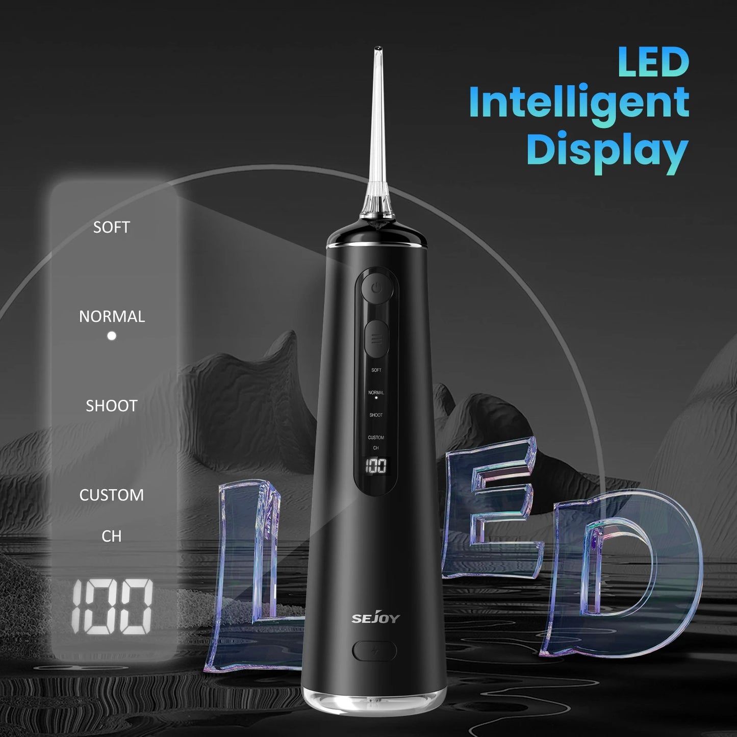 SEJOY Oral Irrigator Water Flosser 300ml Teeth Whitening 4 Modes 360 Rotation