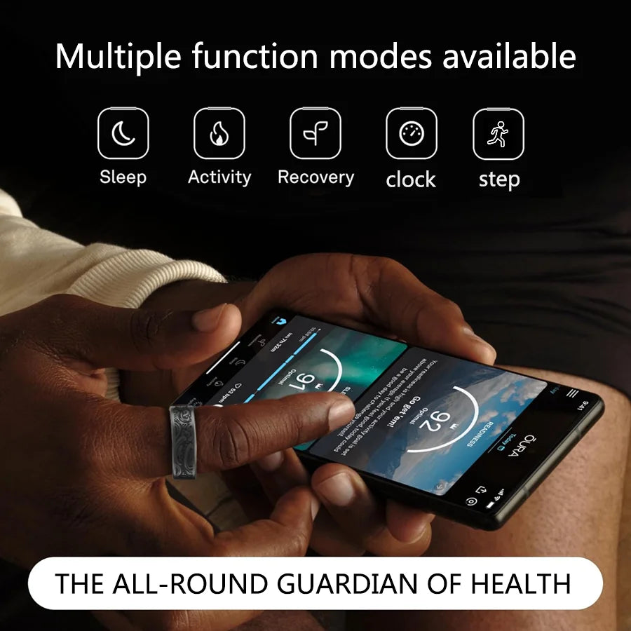 IP68 Waterproof Smart Ring Fitness Tracker with Sleep Monitor, Pedometer and 20+ Exercise Modes