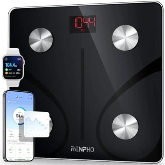 RENPHO Bluetooth-Enabled Digital Body-Weight and Fat-Analysis Scale Comprehensive Measurement