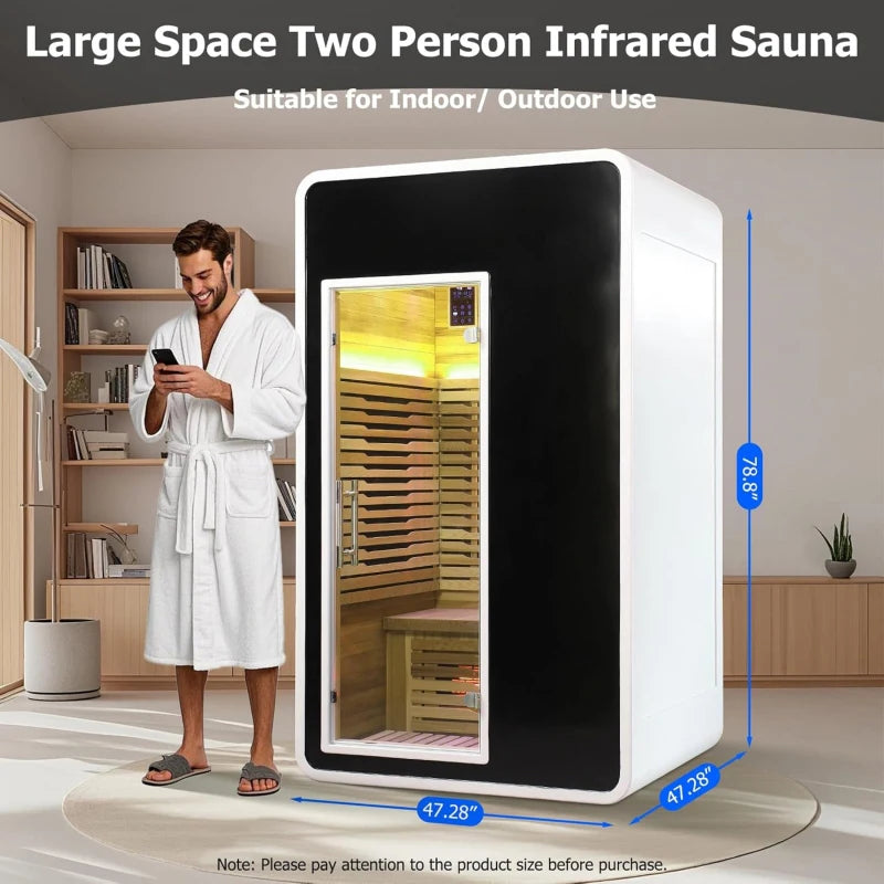 Infrared Wooden Sauna With WiFi Control And Six Heating Elements