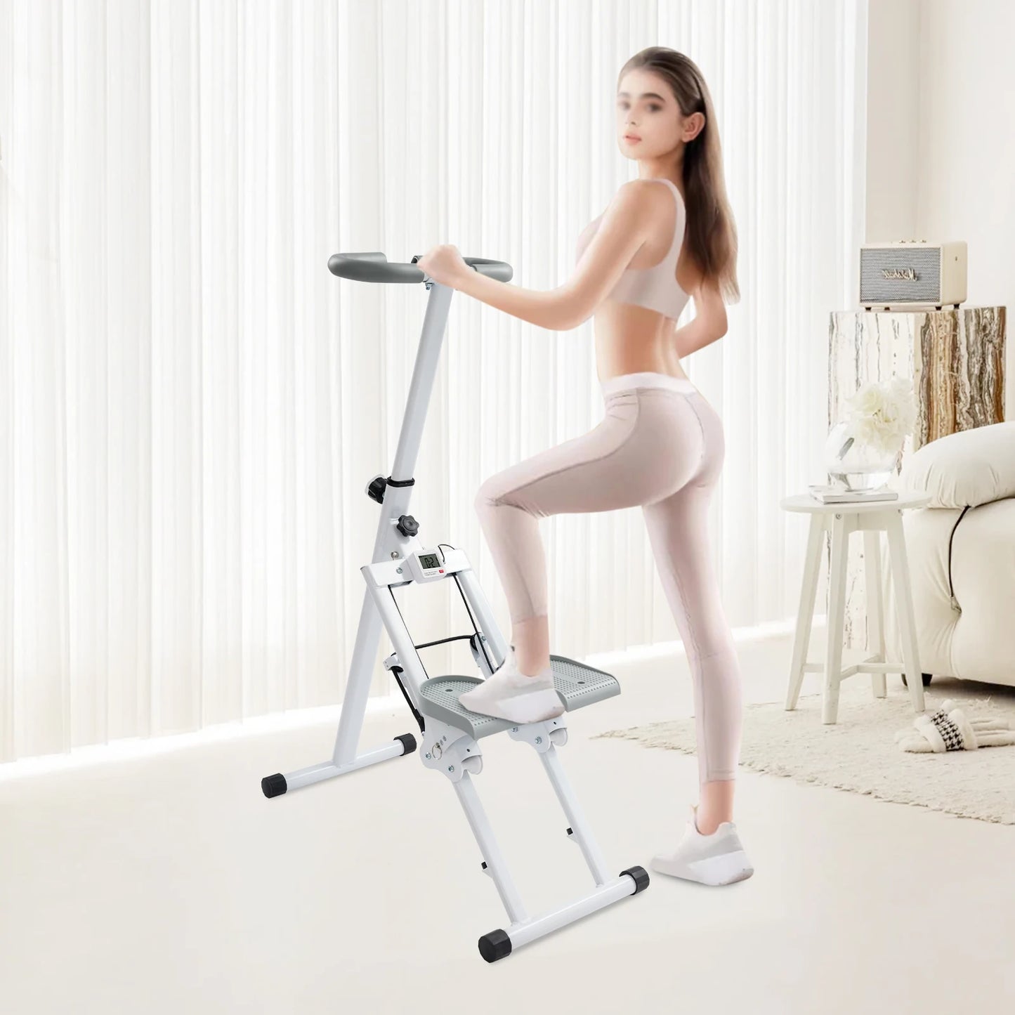Adjustable Foldable Stair Stepper Vertical Climber For Full Body Home Gym