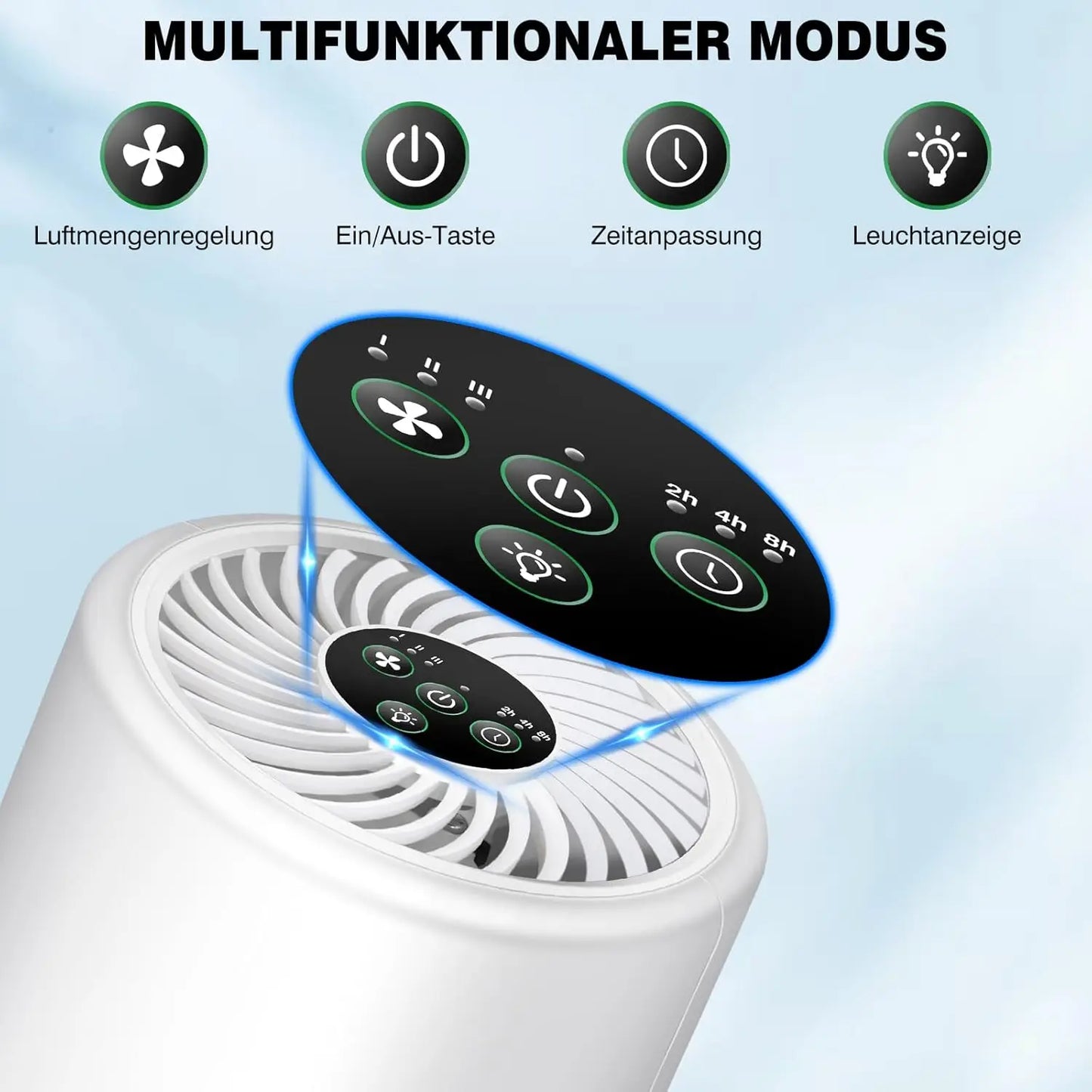 H13 True HEPA Air Purifier For Home Low Noise Removes 99.97 Percent Pollutants
