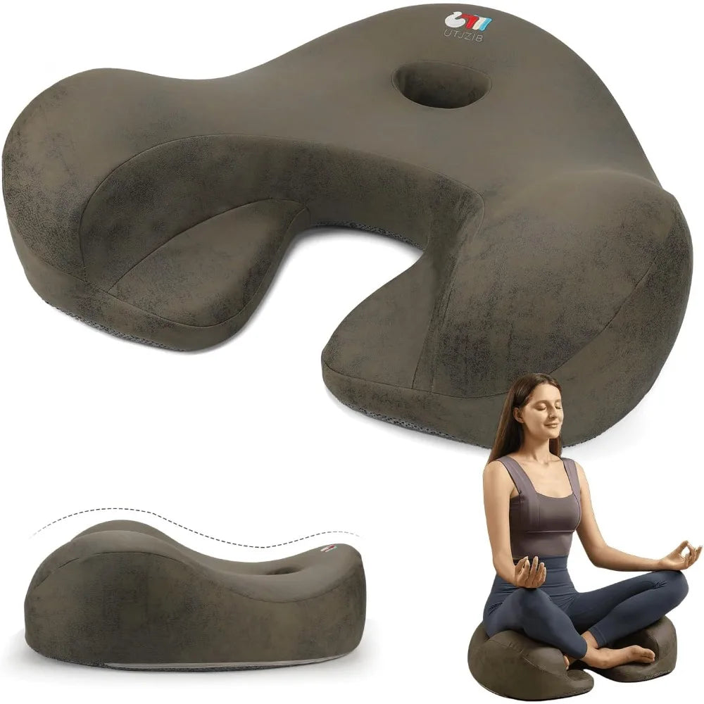 Ergonomic Cushion and Floor Pillow Set for Tailbone and Hip Relief Dark Gray