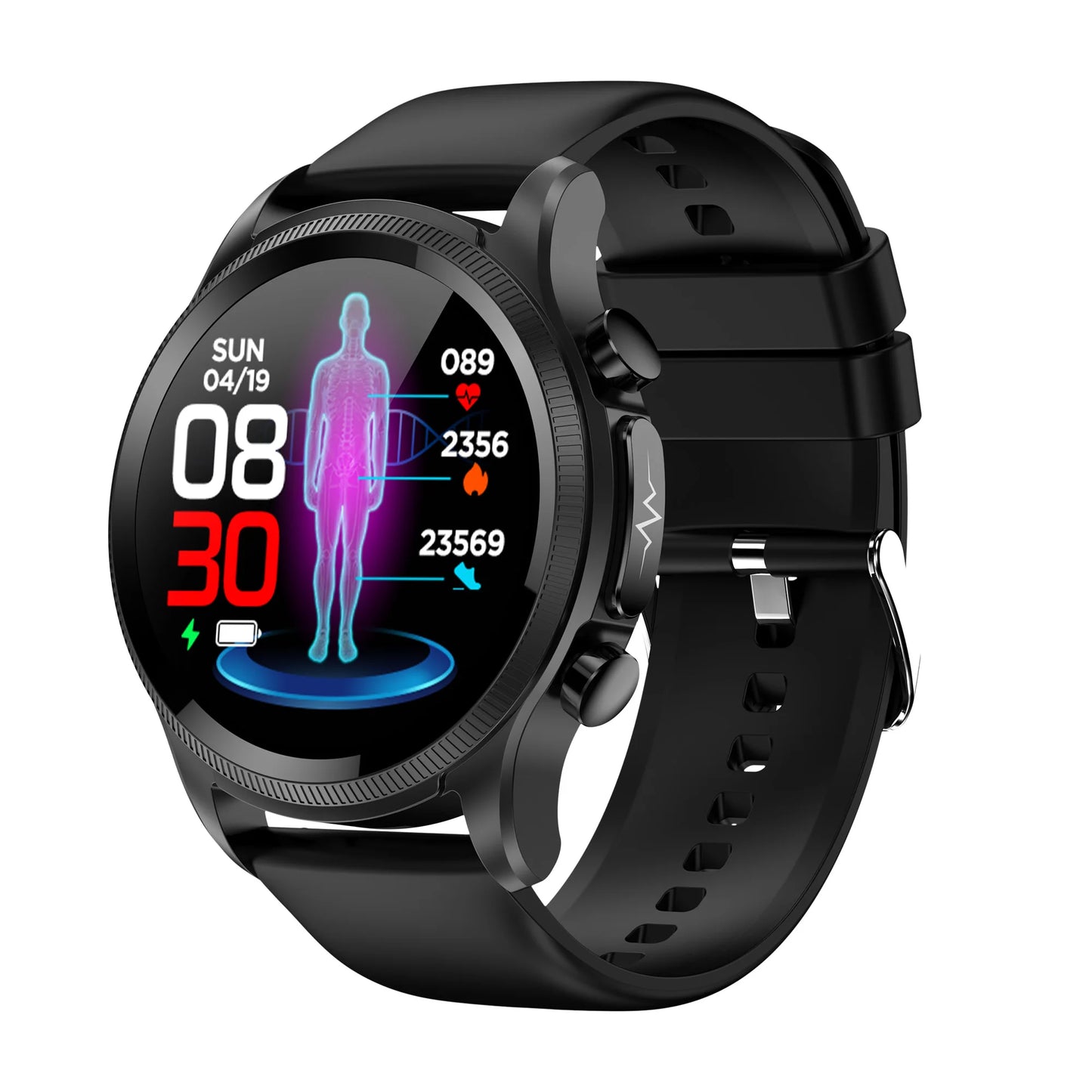 ECG Smart Watch With Ultra-Advanced Heart-Rate SpO2 Blood-Pressure Monitoring Elite