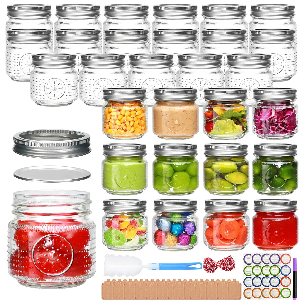 Premium Wide Mouth Mason Jars With Lids For Home Canning