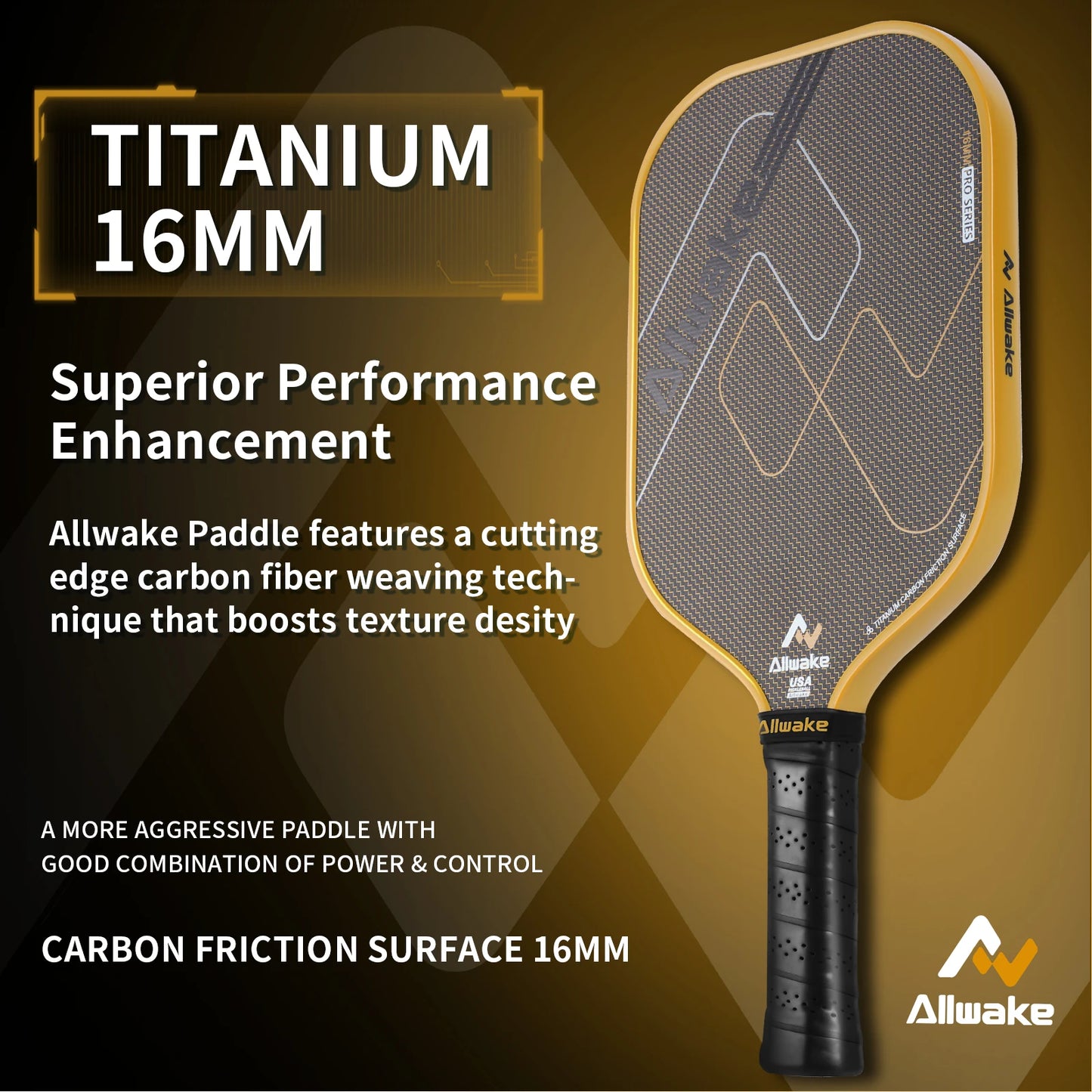 Allwake Carbon Fiber Pickleball Paddle