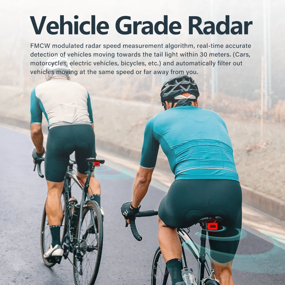 Cyclami Bicycle Tail Light Radar Warning Taillight With MillimeterWave Detection