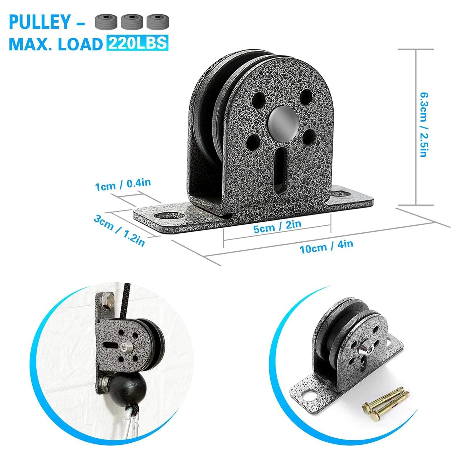 Wall Mounted Fitness Cable Pulley System For Bicep Curl