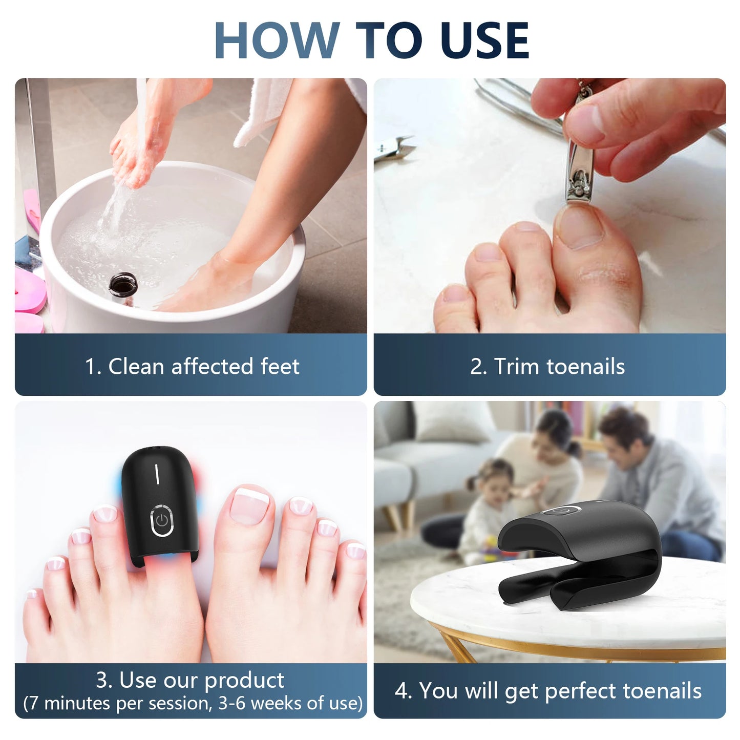 Toenail Fungus Treatment Device With 470nm And 905nm Infrared Light