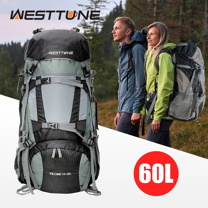 WestTune Explorer Internal Frame Backpack Weatherproofing Rain Cover HikingAdventures