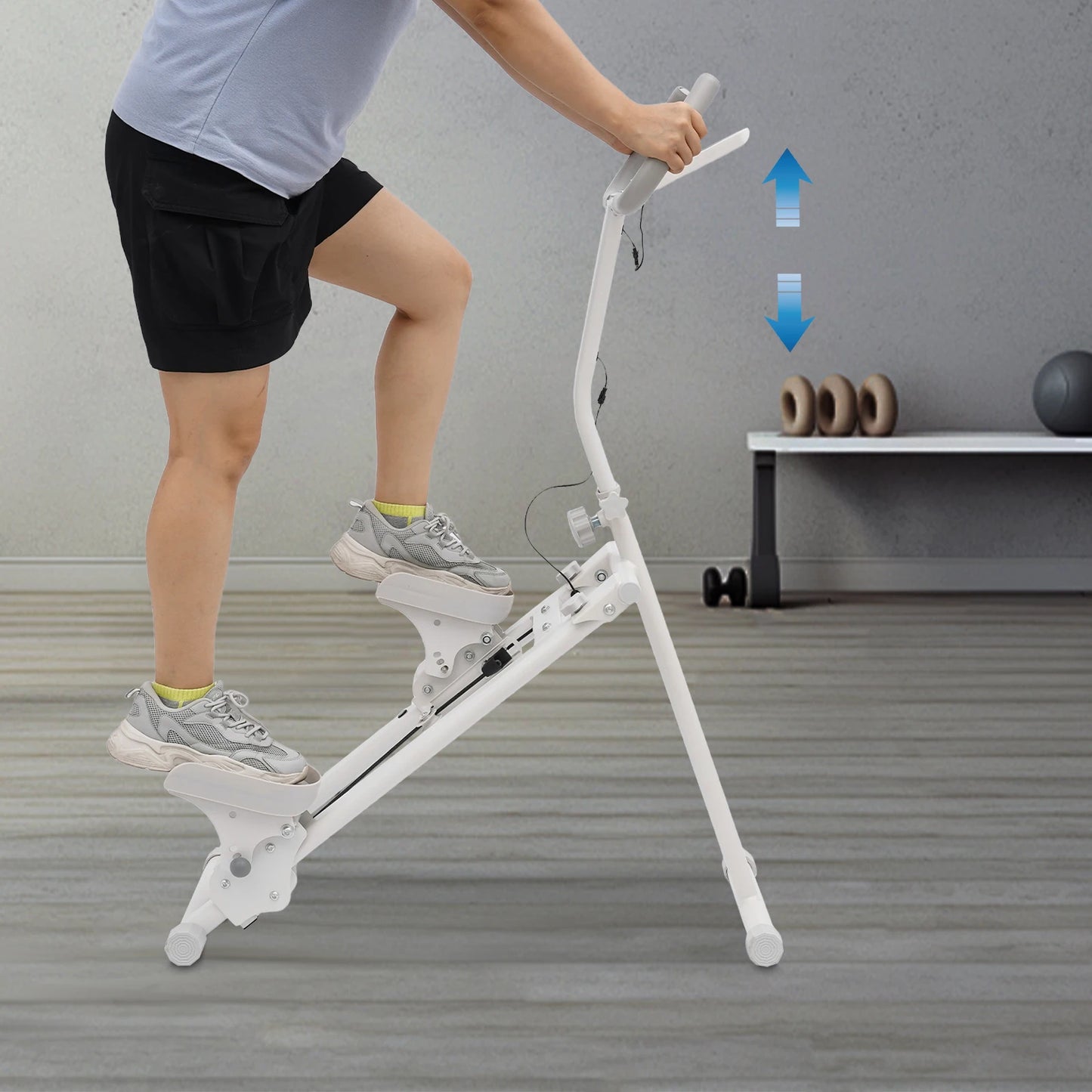 High-concerned Foldable Stair Stepper With Three-Stage Heavy-Duty Resistance And Angles