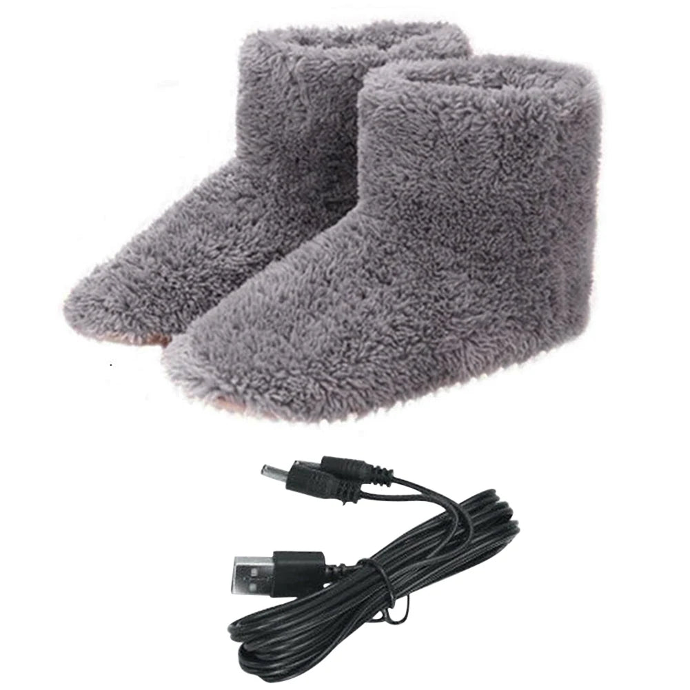 Unisex Electric Heated Slippers USB Rechargeable Foot Warmer For Cold Weather