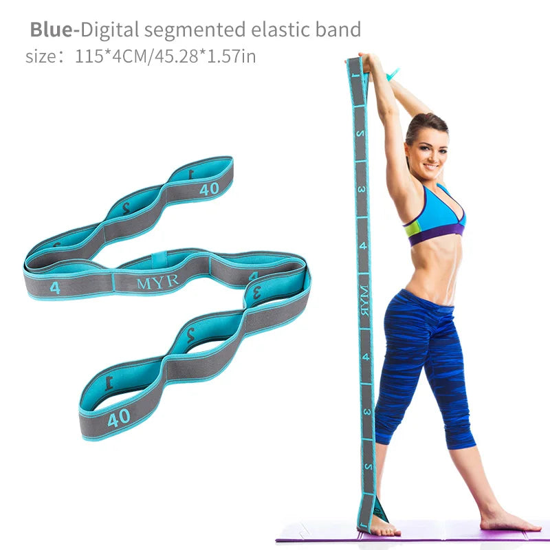 Elastic Yoga Stretch Strap With Loops For Ballet Legs And Body Training