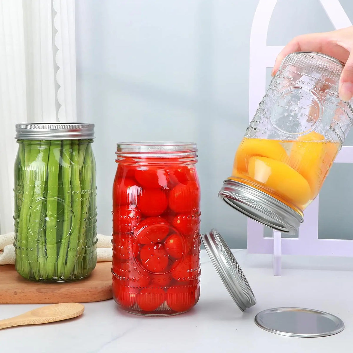 Premium Wide Mouth Mason Jars With Lids For Home Canning