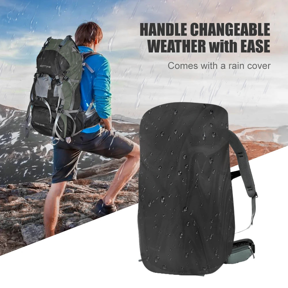WestTune Explorer Internal Frame Backpack Weatherproofing Rain Cover HikingAdventures