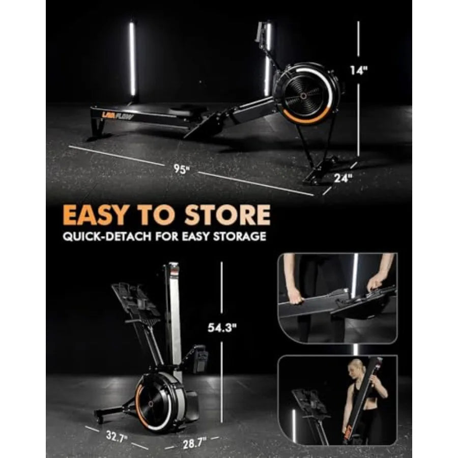 XMSJ Air Rowing Machine For Home Use With 10-Level Adjustable Resistance And Performance Monitor
