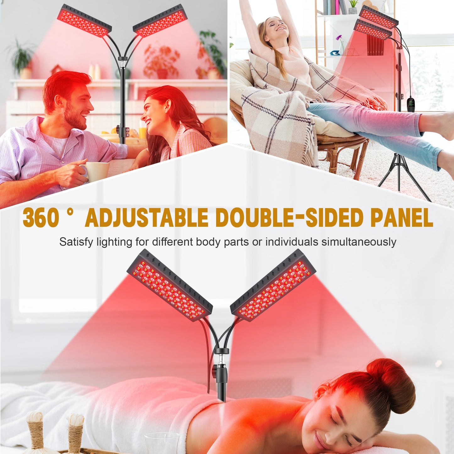 Astarexin Red Light Therapy Panel Dual Head Infrared Face Body
