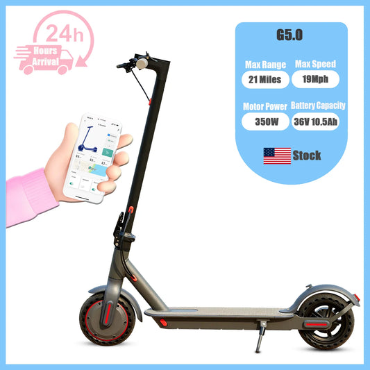 G5.0 Premium Foldable Electric Scooter 36V 10.5Ah Battery LongerRange Performance