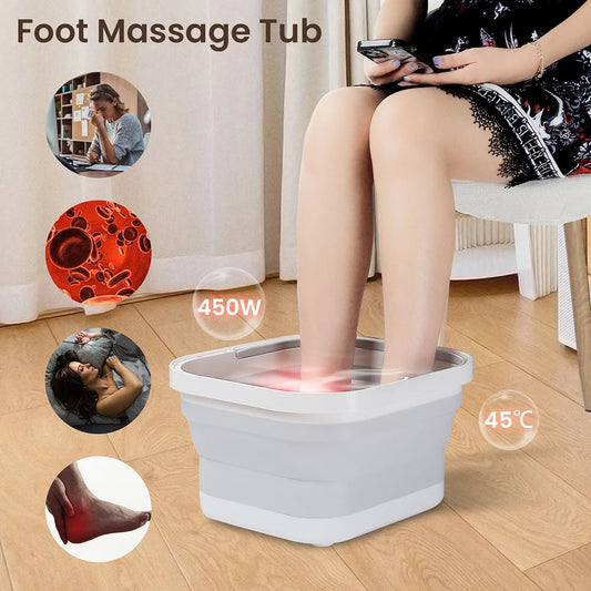 Portable Thermostatic Foot Massage Tub Foldable Foot Bath For Home Use