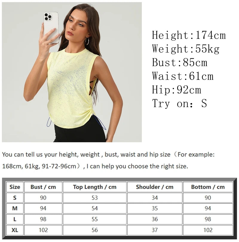 Womens Yoga Tank Top Mesh Sports Vest For Gym Workout Activewear