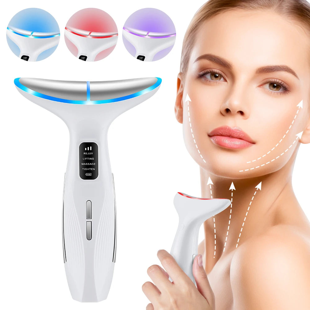 Hailicare LED Neck Beauty Device EMS Facial Lifting Massager