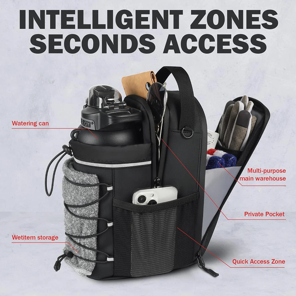 Shunmaii Magnetic Gym Bag With Integrated Sling Bottle Holder CrossbodyConfigPro