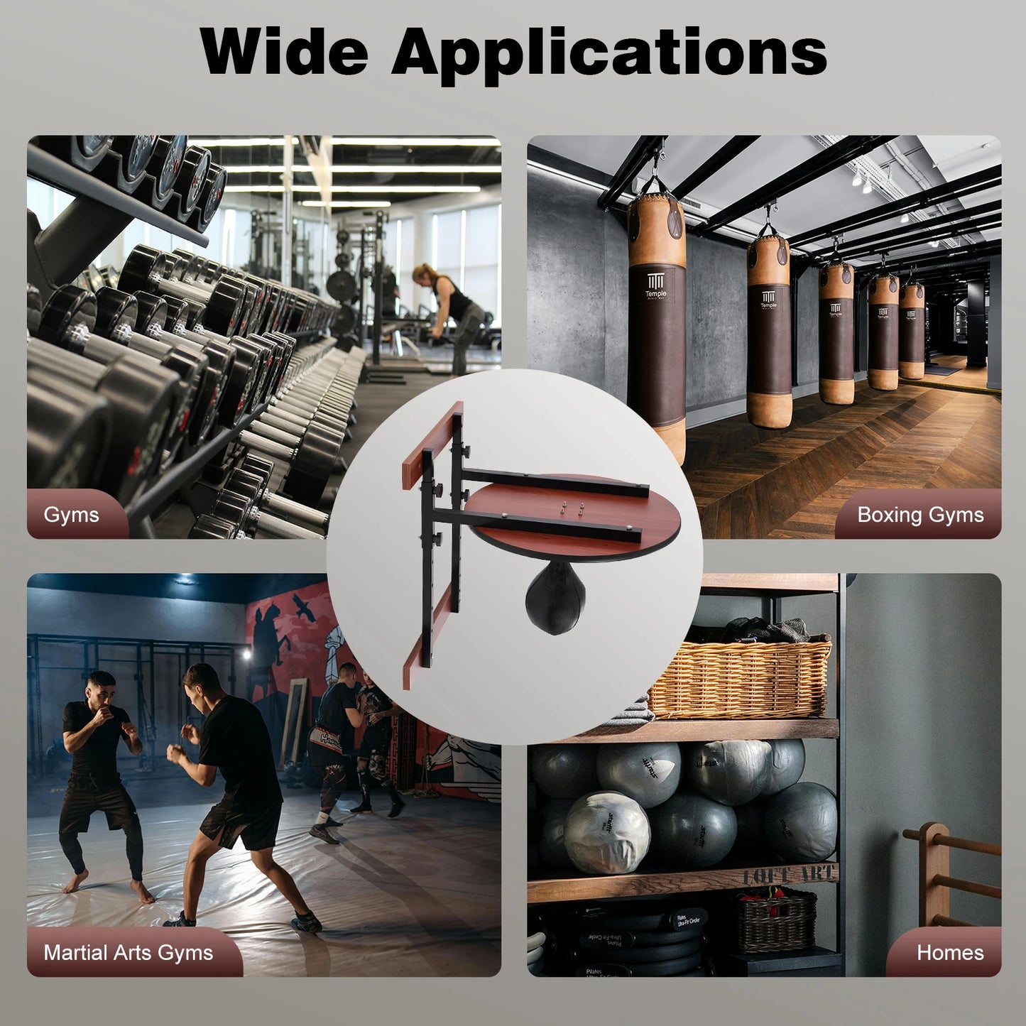 Heavy Duty Adjustable Speed Bag Platform Kit For Wall Mounting