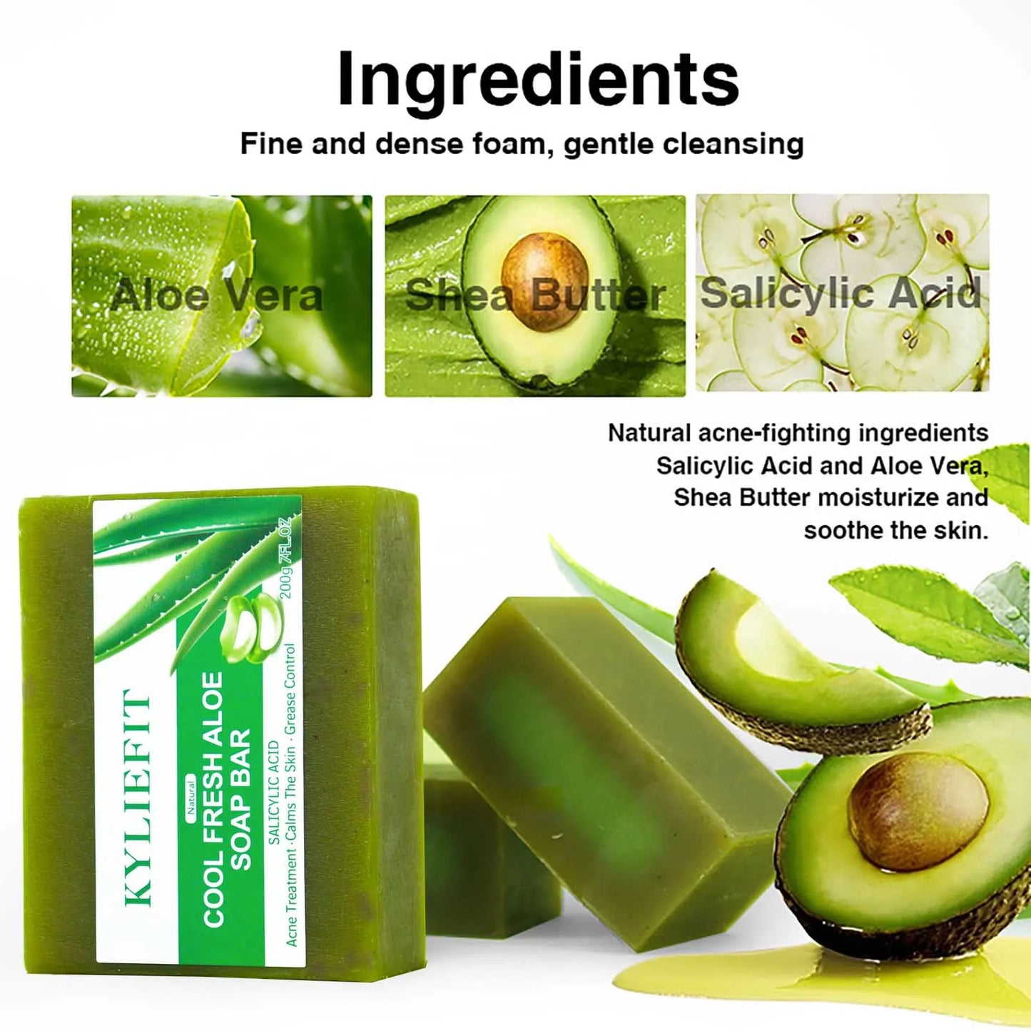 AILKE Aloe Vera Whitening Soap For Clear Skin AcneReduction RadianceEnhancementPro