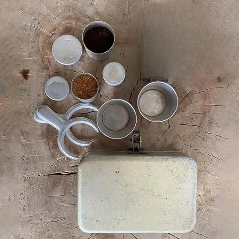 Camping Coffee Kit Stainless Steel Cookware Set Pots Cups Easy Clean