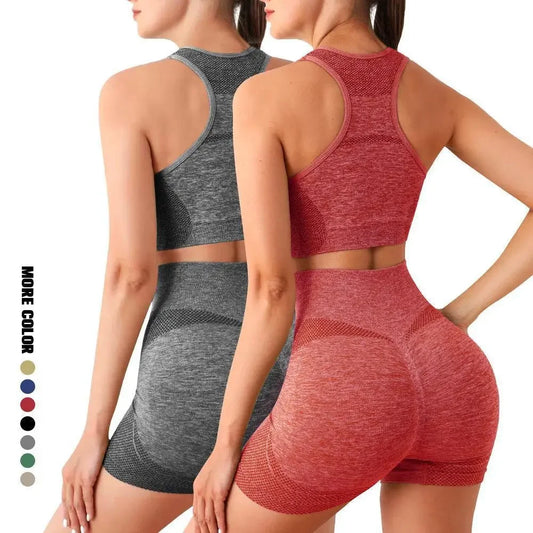 Yoga Set For Women Seamless Sports Bras And Shorts