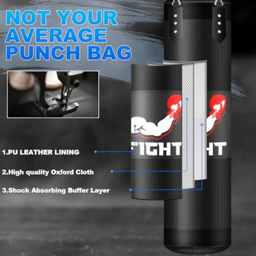 Punching Bag Set For Adults With Heavy Boxing Bag And Gloves