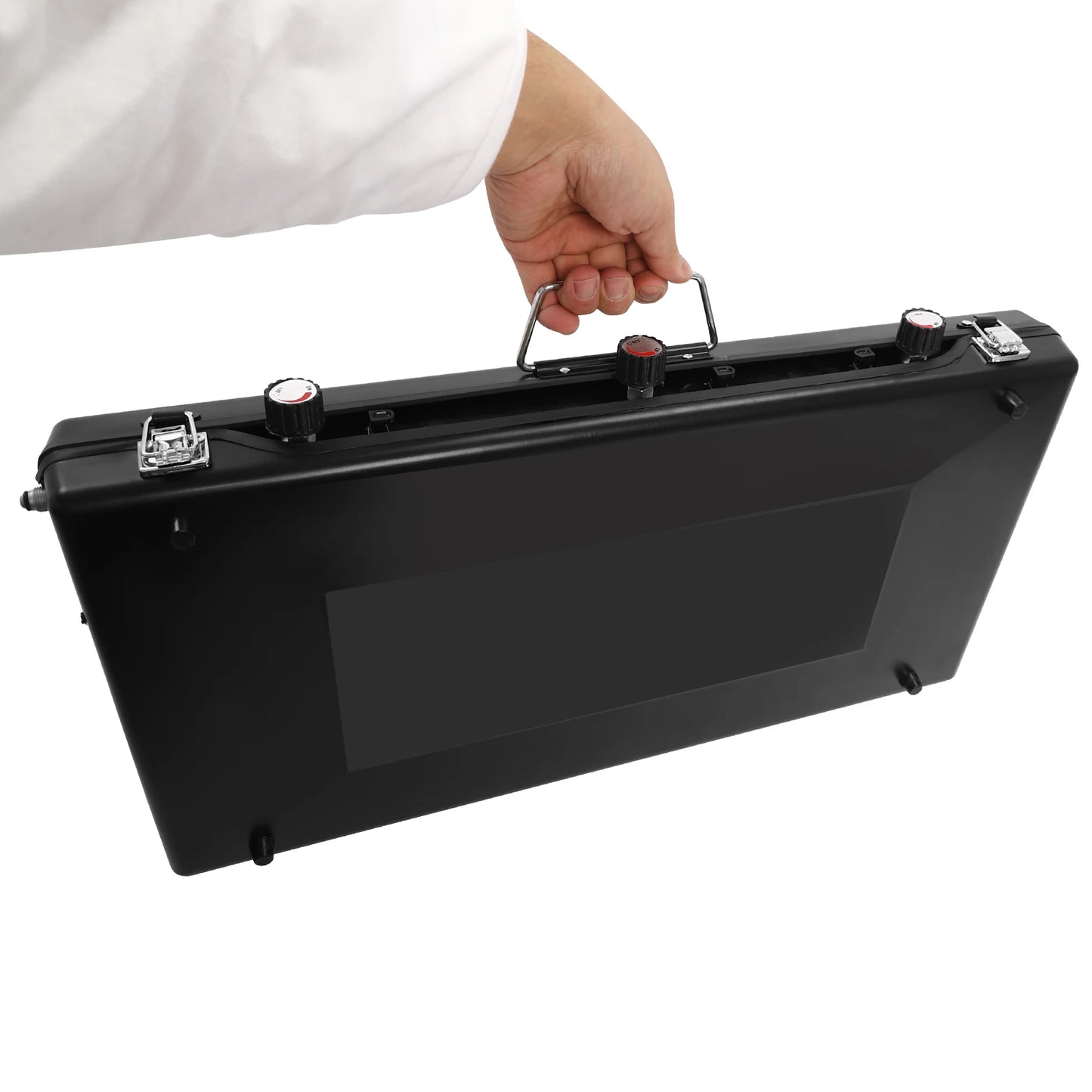 Portable 3-Burner Propane Camping Stove With Griddle And Windshield