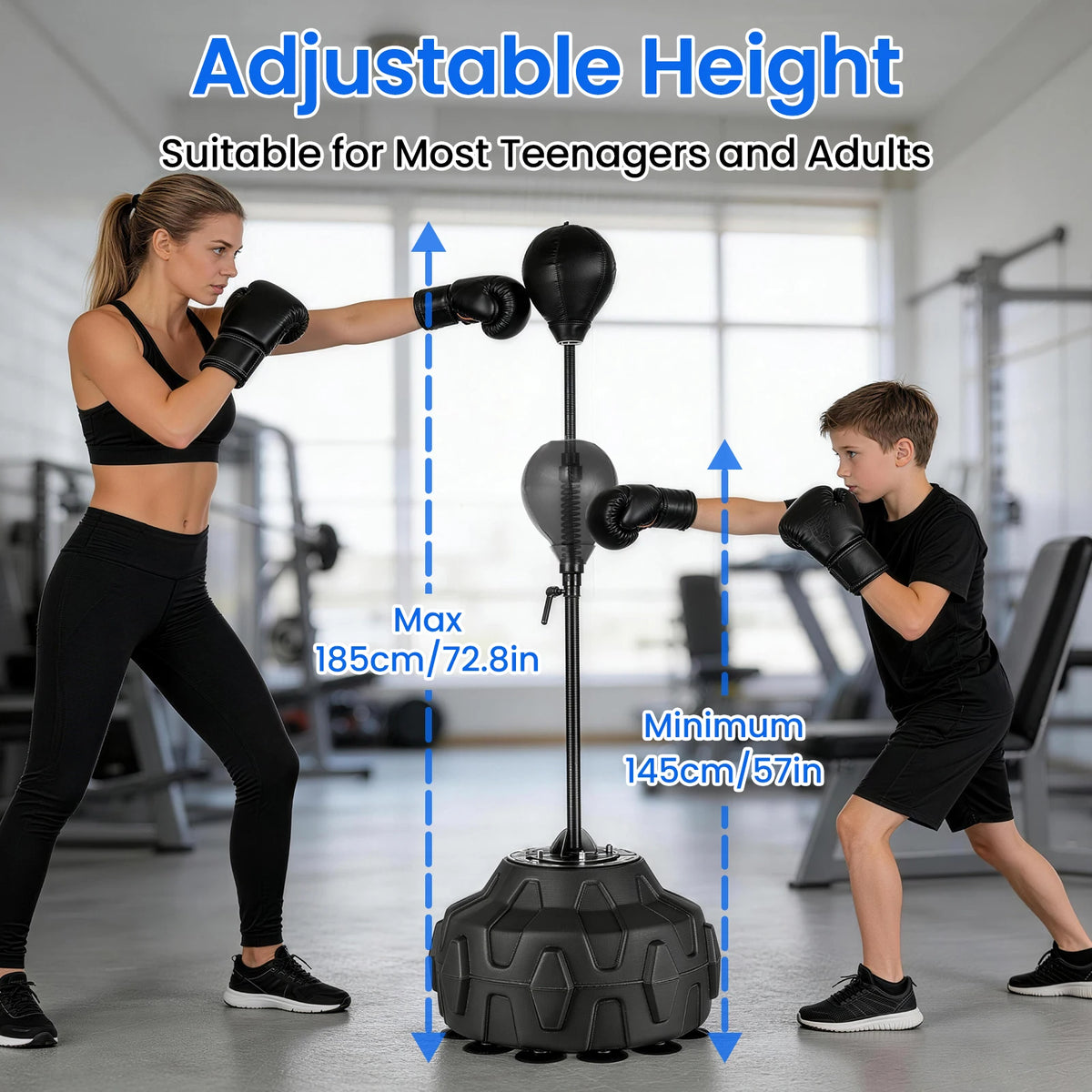 Adjustable Free Standing Boxing Reflex Speed Bag With Heavy Spring