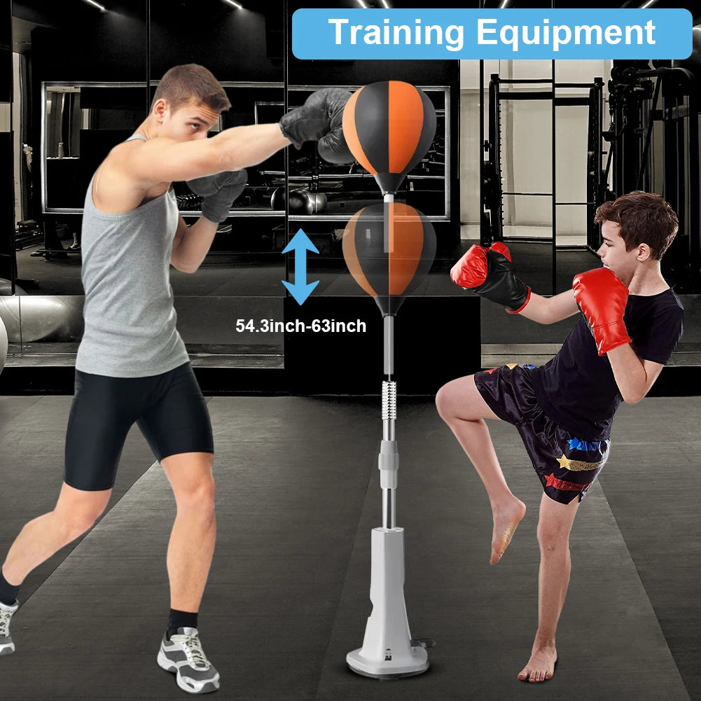 Punching Bag With Stand And Reflex Ball For Training And Fitness