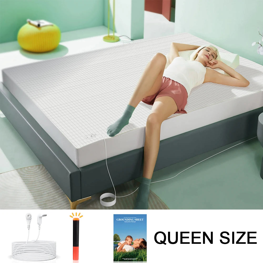 Astarexin Earthing Fitted Sheet Organic Cotton With Silver Fiber Grounding