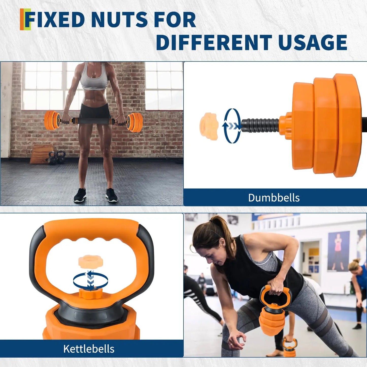 Adjustable Dumbbells 44lb 4in1 Set For Home Gym Barbell Kettlebell Push Up Stand