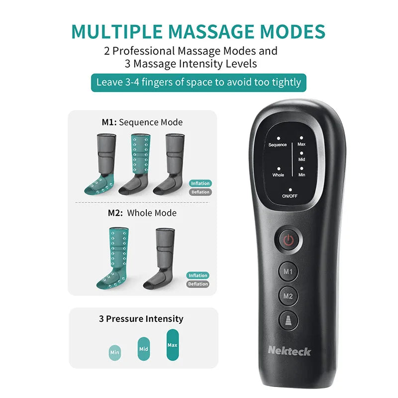 Nekteck Leg Massager Air Compression Calf Wraps for Blood Circulation