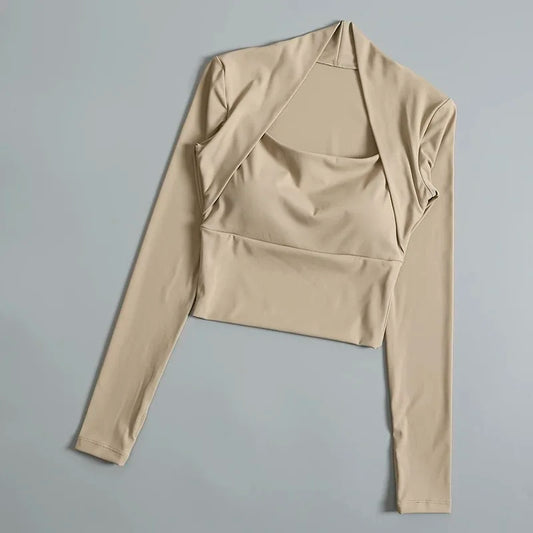 Women Fitness Long Sleeve Top Breathable Quick Dry For Gym Yoga