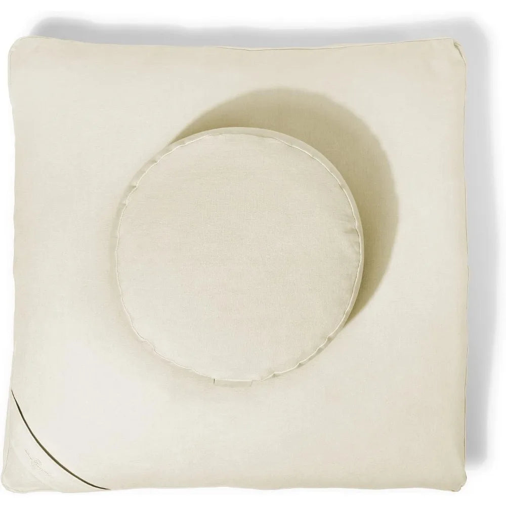 Renew Organic Meditation Cushion Set Zafu and Zabuton with Cotton Linen Hemp