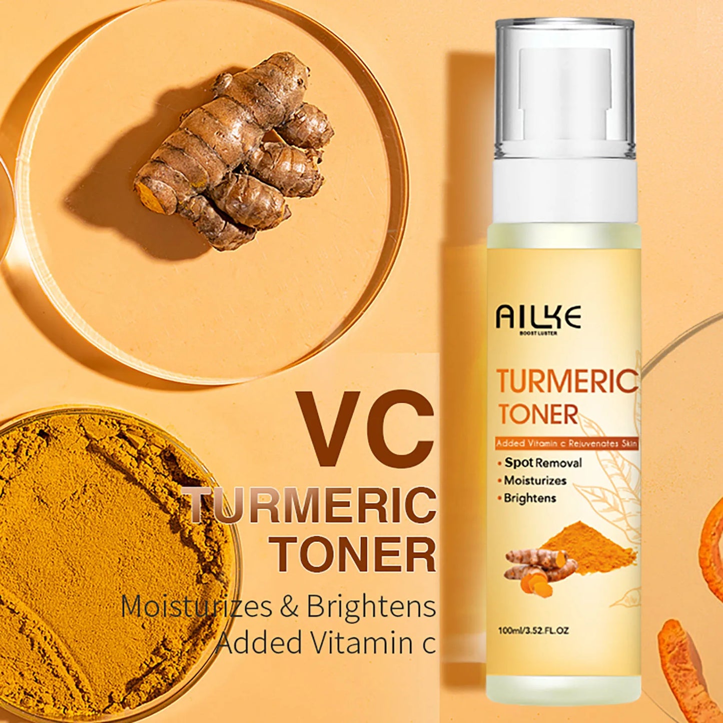 AILKE Organic Turmeric Skin Care Set Brightening Acne Treatment