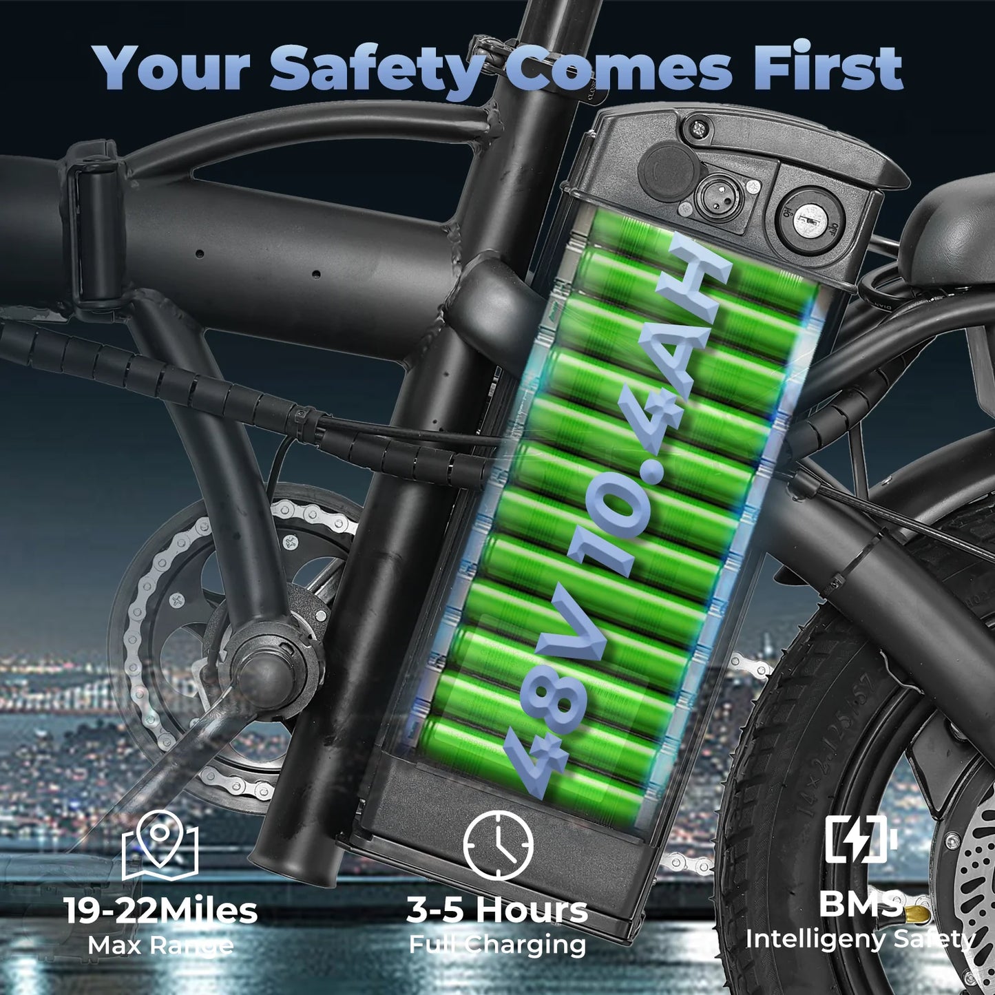 LELEKUAIFolded Folding Electric Bike 500W 24MPH