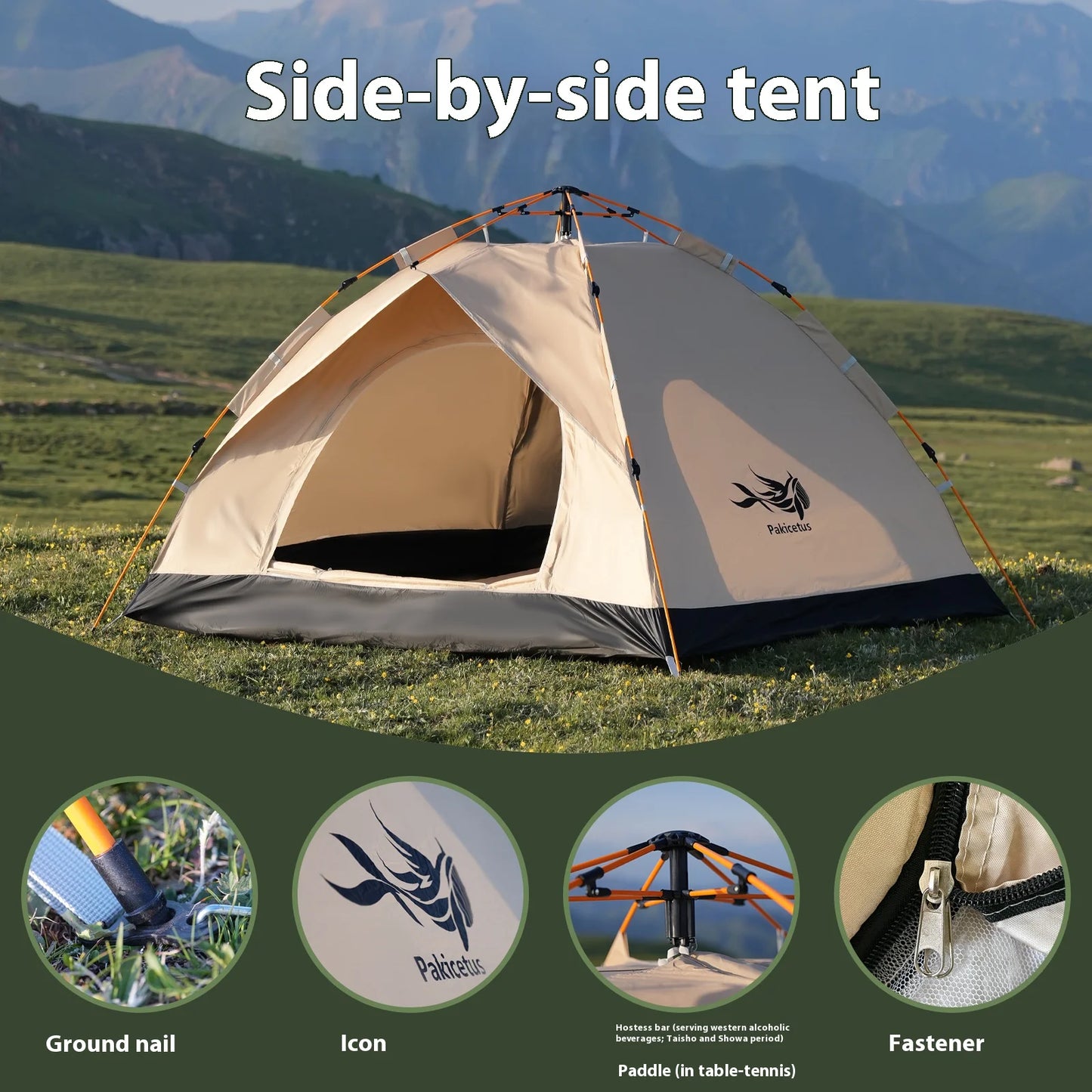 2 To 4 Person Windproof Camping Tent Easy Setup Lightweight Outdoor Family Tent