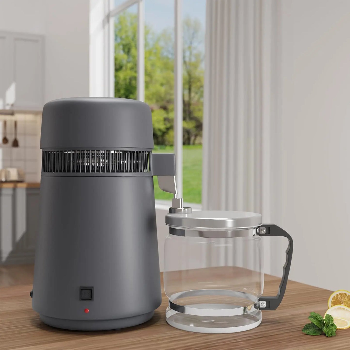 Adoolla 4L Countertop Water Distiller 110V Stainless Steel With Glass Pitcher