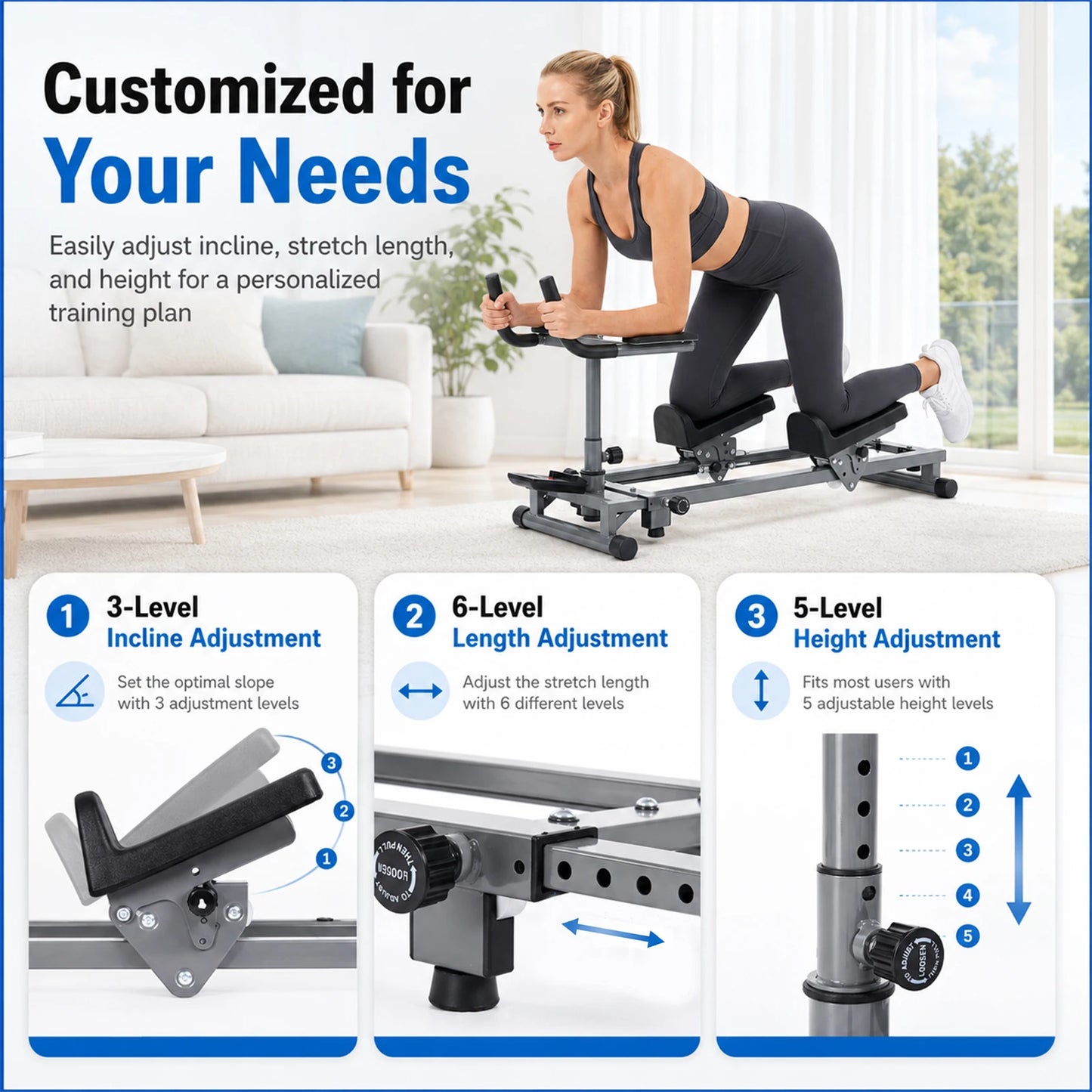 Crawling Machine Adjustable Back Stretcher For Home Gym Cardio Training