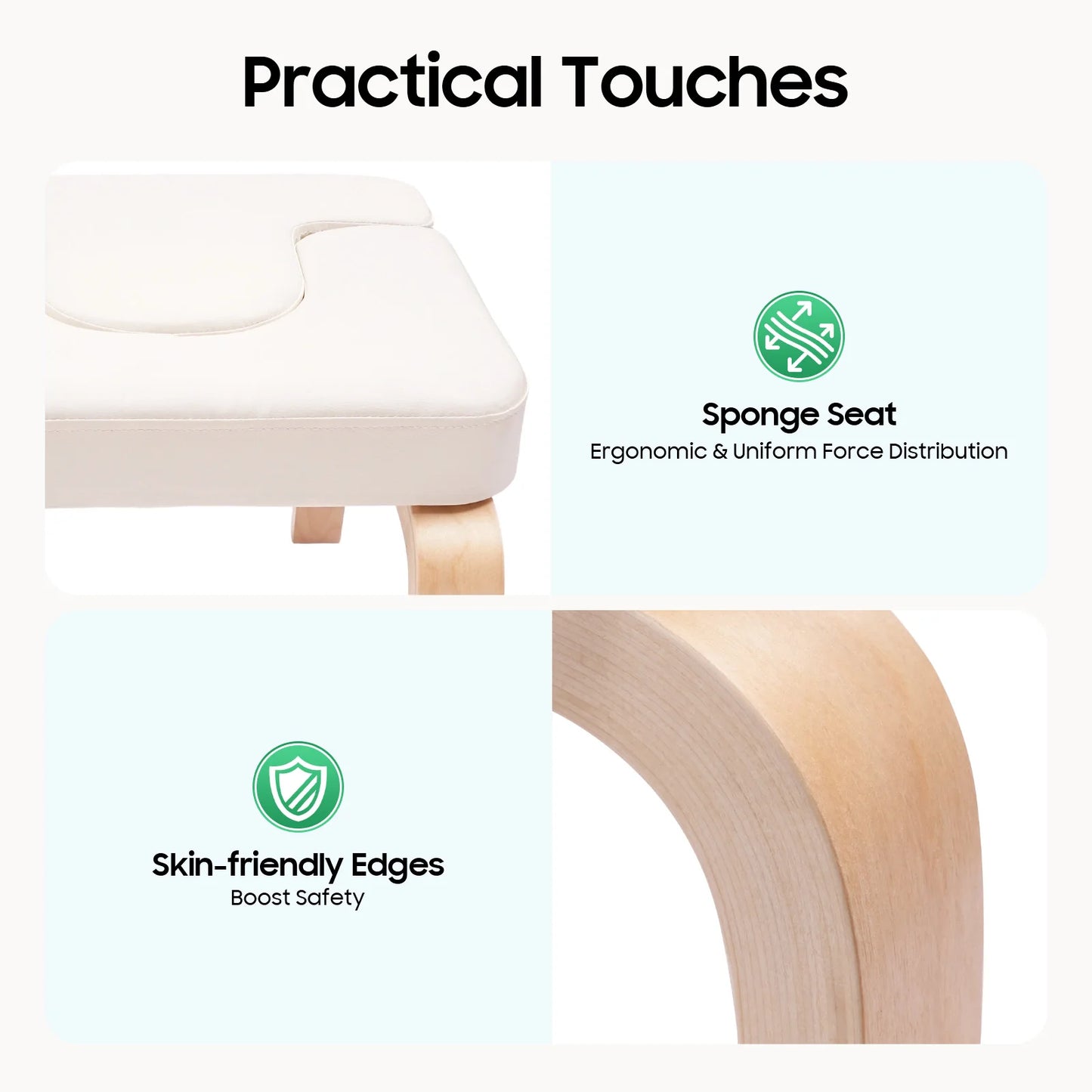 Wood Yoga Headstand Bench Stool Inversion Chair Supports 440Lbs